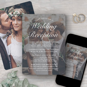 Invitation 2 Photo Réception de Mariage uniquement Texte Blan