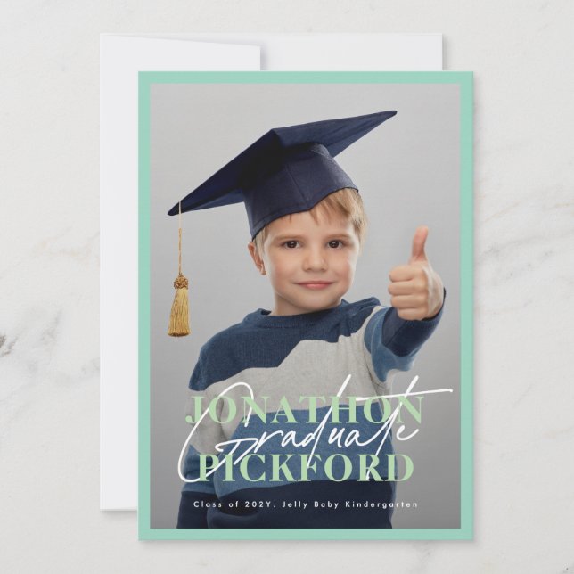 Invitation 2 Photo TOUTE COULEUR KINDERGARTEN Graduation Part (Devant)