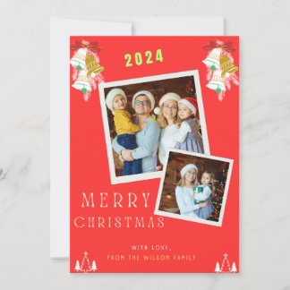 Invitation 2 photos Famille Noël