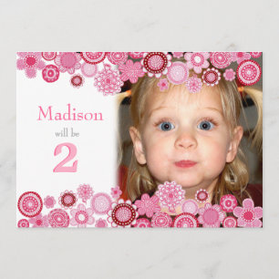 Invitation 2e anniversaire Pink Party Numéro de photo Invitat