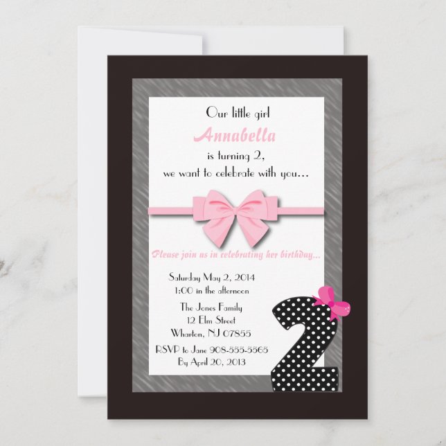 Invitation 2ème anniversaire de bébés (Devant)
