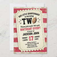 2ème anniversaire Sports Football Ticket Rustic Re
