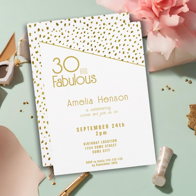 Invitation 30 et Fabulous Gold Parties scintillant 30e annive (Créateur téléchargé)