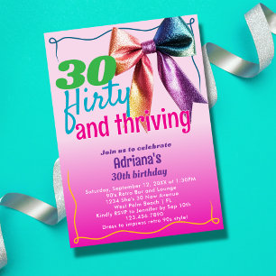 Invitation 30 Flirty & Thriving Retro 90s 30e fête d'annivers