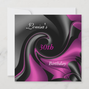Invitation 30e anniversaire Abstrait Noir Plum violet Invitat