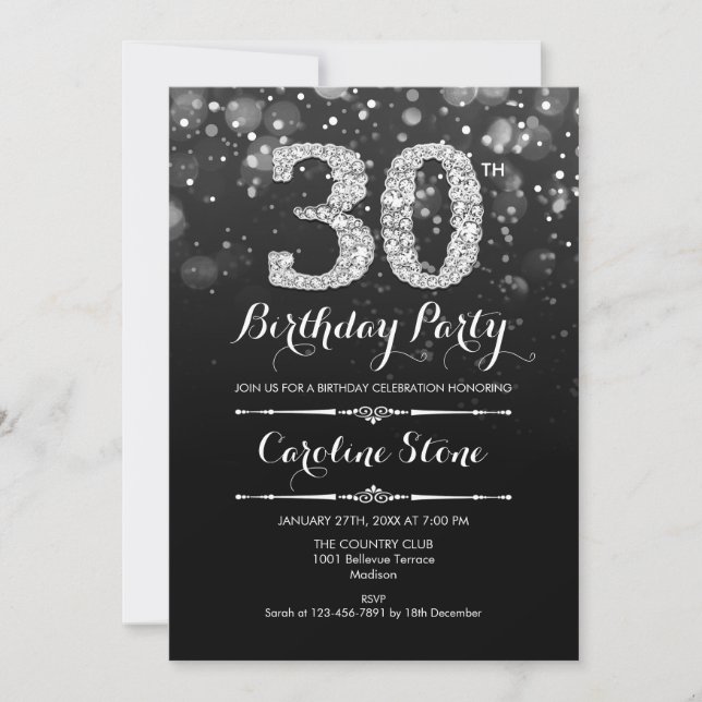 Invitation 30e anniversaire - Argent noir (Devant)