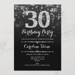 Invitation 30e anniversaire - Argent noir