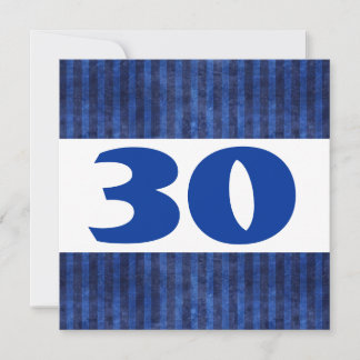 Invitation 30e anniversaire de la fête Blue Stripes Moderne W