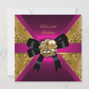 Invitation 30e anniversaire de la fête Gold Rich Royal Black 