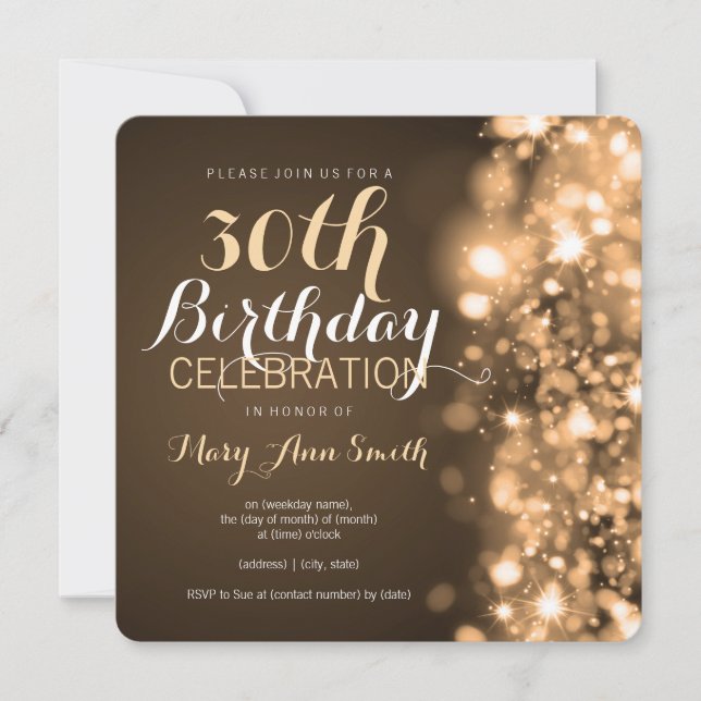 Invitation 30e anniversaire de la fête Lumières d'éclaboussur (Devant)