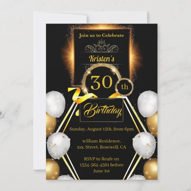 Invitation 30e anniversaire de l'or et du noir (Devant)