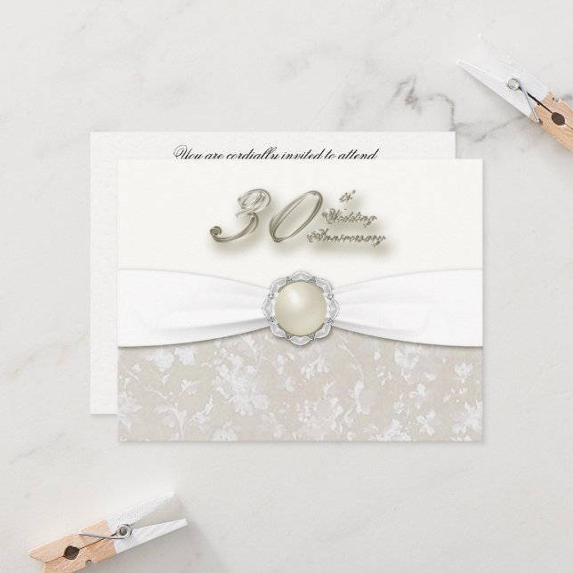 Invitation 30e anniversaire de mariage (Devant/Arrière en situation)