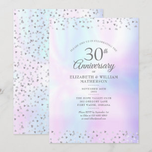 Invitation 30e Anniversaire de Mariage Cœurs de Confettis Per