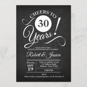 Invitation 30e anniversaire de Mariage en Russie - blanc de t
