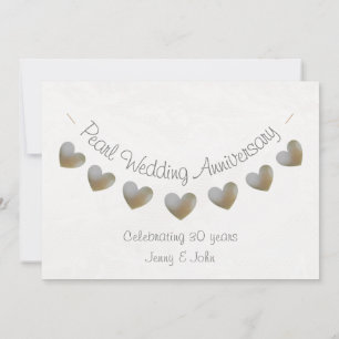 Invitation 30e anniversaire de mariage perle guirlande de per