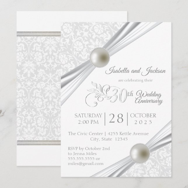 Invitation 30e anniversaire de Pearl Design (Devant / Derrière)