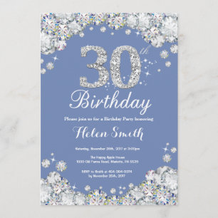 Invitation 30e anniversaire Diamant bleu et argent