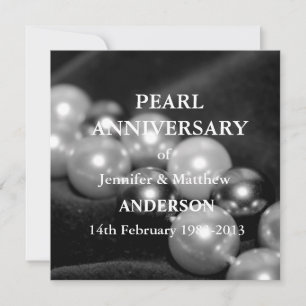 Invitation 30e anniversaire du Mariage Pearl (B&W)