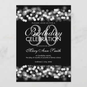Invitation 30e anniversaire Faux Silver Hollywood Glam