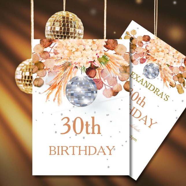 Invitation 30e anniversaire Floral Disco (Créateur téléchargé)