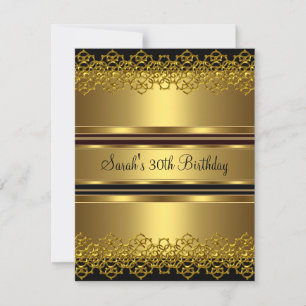 Invitation 30e Anniversaire Gold sur Gold Lace Black