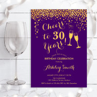 30e Anniversaire - Joue À 30 Ans D'Or Violet