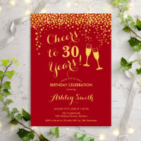 30e Anniversaire - Joue À 30 Ans Or Rouge