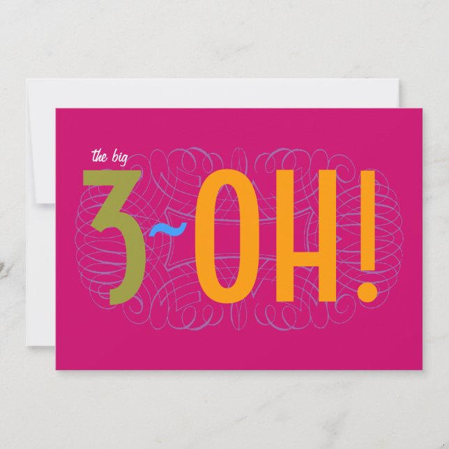 Invitation 30e anniversaire - le Big 3-OH! (Devant)