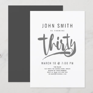Invitation 30e anniversaire, Moderne, Masculine