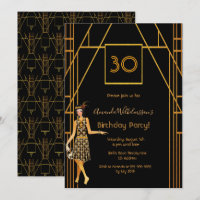 30e anniversaire or noir 1920's art déco