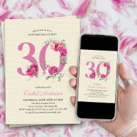 30e anniversaire Peony rose Floral Numéro 30