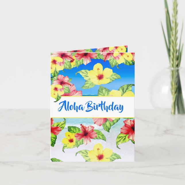 Invitation 30e anniversaire Plage de fleurs tropicales Aloha  (Devant)