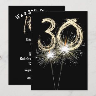 Invitation 30e anniversaire Sparklers de fête