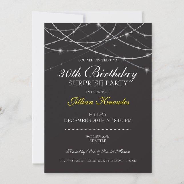 Invitation 30e anniversaire Surprise Party Chaîne gothique Lu (Devant)