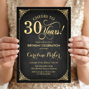Invitation 30e Anniversaire - Tableau Noir Or