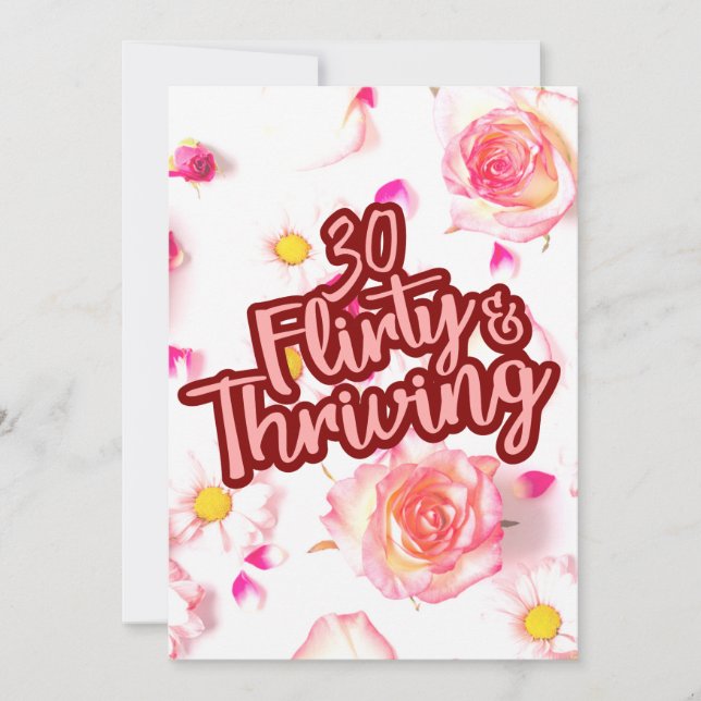 Invitation 30e anniversaire Trente Flirty et Fun Fun Rose (Devant)
