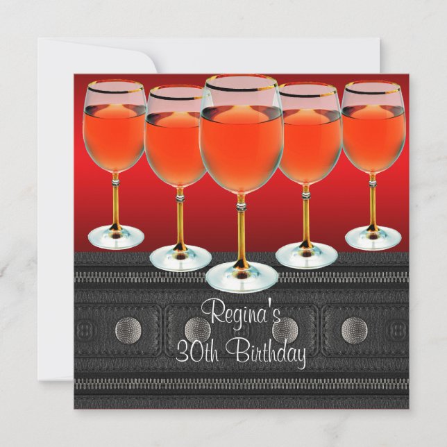 Invitation 30e anniversaire Verre rouge (Devant)
