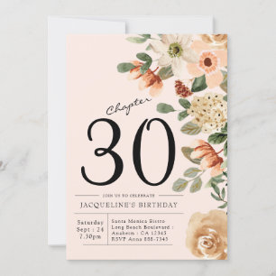 Invitation 30e anniversaire Vintage Floral