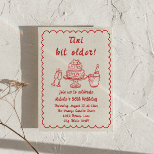 Invitation 30e Doddle Champagne Cake Quirky Anniversaire