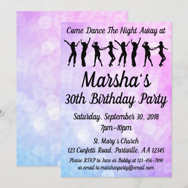 Invitation 30e fête de danse Anniversaire (Devant / Derrière)