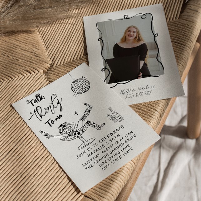 Invitation 30e Fille Vache Quirky Parler Trente À Moi Anniver (Créateur téléchargé)