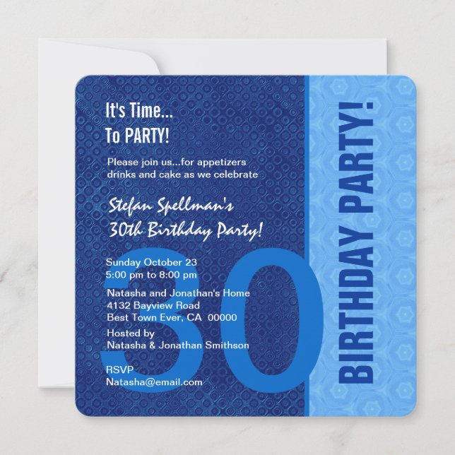 Invitation 30e jour de Birthday Modern (Devant)