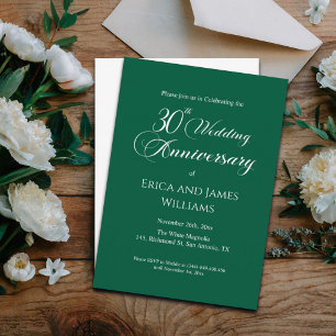 Invitation 30e Mariage Pearl Anniversaire Élégant Script