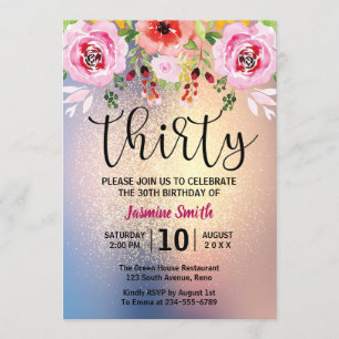 Invitation 30ème anniversaire de parties scintillantes