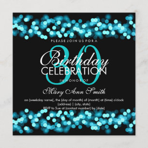 Invitation 30ème Charme de Hollywood de turquoise de Faux de
