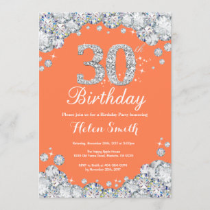 Invitation 30ème Corail d'anniversaire et diamant d'argent