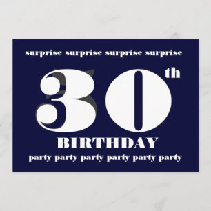 Invitation 30ème Modèle de minuit de fête d'anniversaire de
