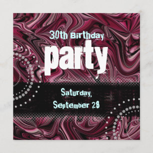 Invitation 30ème Rouge de ~ d'invitation de fête
