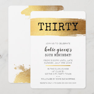 Invitation 30ème traçage ÉLÉGANT d'or de faux d'INVITATION