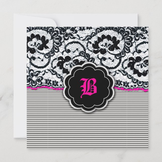 Invitation 311-Alluring dentelle - roses indien (Devant)